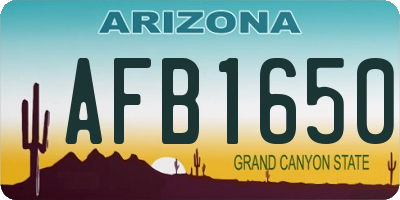 AZ license plate AFB1650
