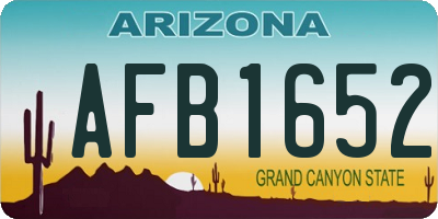 AZ license plate AFB1652