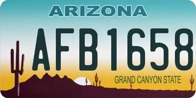 AZ license plate AFB1658