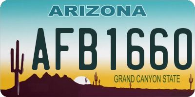 AZ license plate AFB1660