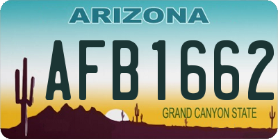 AZ license plate AFB1662
