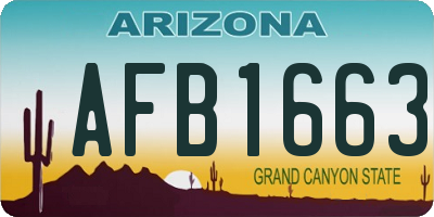 AZ license plate AFB1663