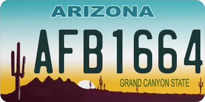 AZ license plate AFB1664