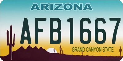 AZ license plate AFB1667