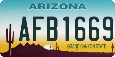 AZ license plate AFB1669