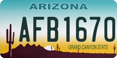 AZ license plate AFB1670
