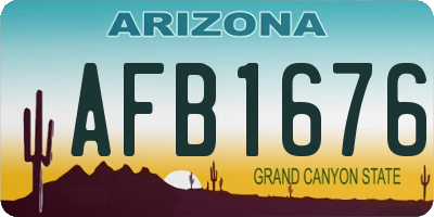 AZ license plate AFB1676