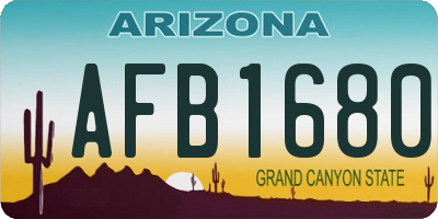 AZ license plate AFB1680
