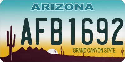 AZ license plate AFB1692