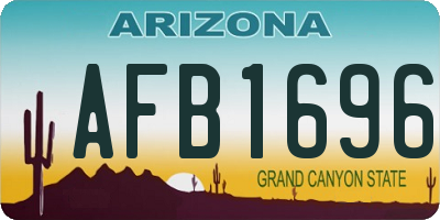 AZ license plate AFB1696