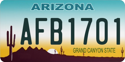 AZ license plate AFB1701