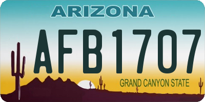 AZ license plate AFB1707