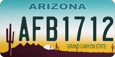 AZ license plate AFB1712