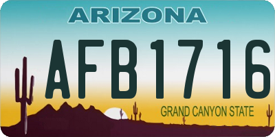 AZ license plate AFB1716