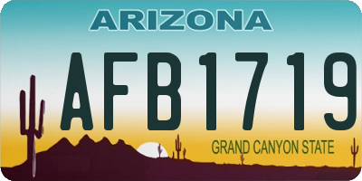 AZ license plate AFB1719