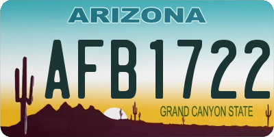 AZ license plate AFB1722