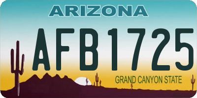 AZ license plate AFB1725