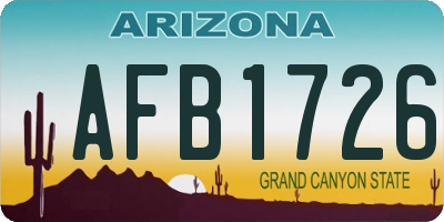 AZ license plate AFB1726