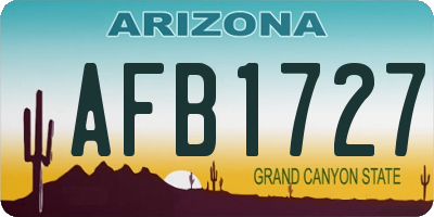 AZ license plate AFB1727