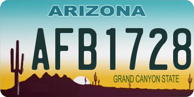 AZ license plate AFB1728