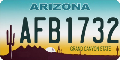 AZ license plate AFB1732