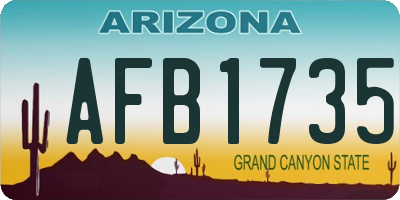 AZ license plate AFB1735
