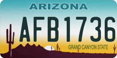 AZ license plate AFB1736
