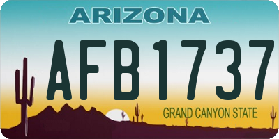 AZ license plate AFB1737