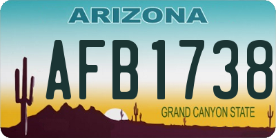AZ license plate AFB1738