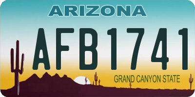 AZ license plate AFB1741