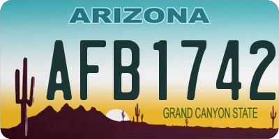 AZ license plate AFB1742