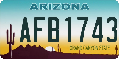 AZ license plate AFB1743