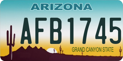 AZ license plate AFB1745