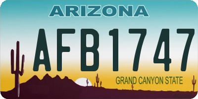 AZ license plate AFB1747