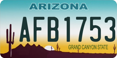 AZ license plate AFB1753