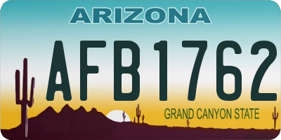 AZ license plate AFB1762