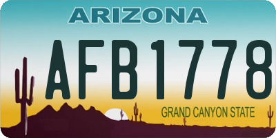 AZ license plate AFB1778