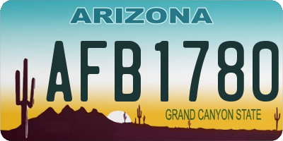 AZ license plate AFB1780