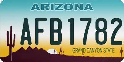 AZ license plate AFB1782