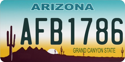 AZ license plate AFB1786