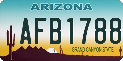 AZ license plate AFB1788
