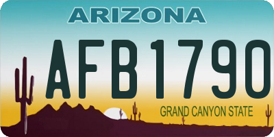 AZ license plate AFB1790
