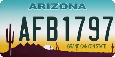 AZ license plate AFB1797