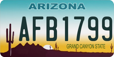 AZ license plate AFB1799