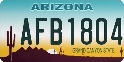 AZ license plate AFB1804