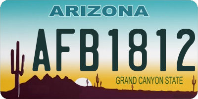 AZ license plate AFB1812