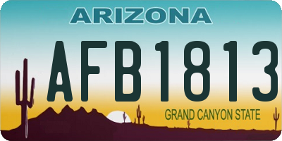 AZ license plate AFB1813