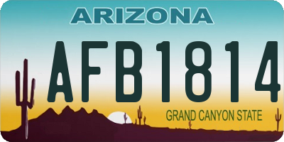 AZ license plate AFB1814