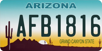 AZ license plate AFB1816