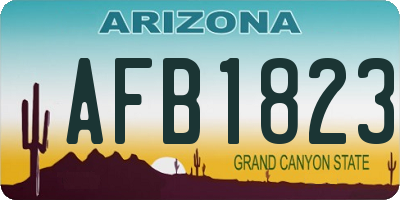 AZ license plate AFB1823